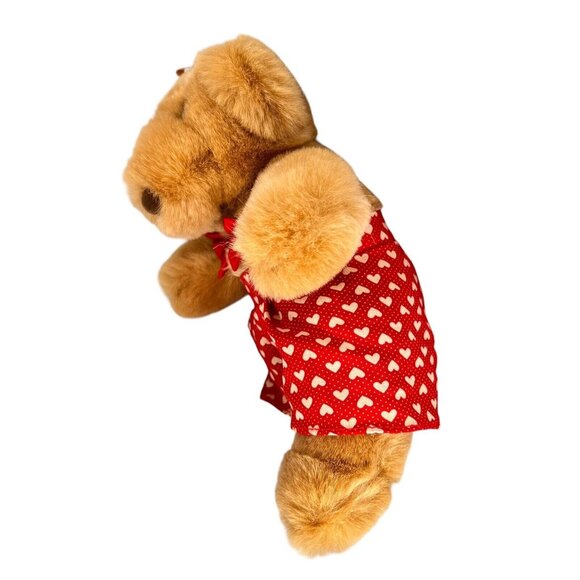 Commonwealth Teddy Bear Couple Red Hearts Plush Vtg 1990 Stuffed Animal Set of 2 - Picture 9 of 13